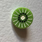 Small 2.7cm Fruit slice brooch made from resin.  badge pin . Roll safety catch. Pick your fruit