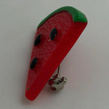 Small 2.7cm Fruit slice brooch made from resin.  badge pin . Roll safety catch. Pick your fruit