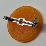 Small 2.7cm Fruit slice brooch made from resin.  badge pin . Roll safety catch. Pick your fruit