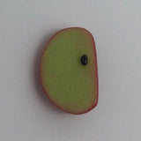 Small 2.7cm Fruit slice brooch made from resin.  badge pin . Roll safety catch. Pick your fruit