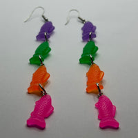 Extra long Fish earrings 14 Cm Long. Fun earrings