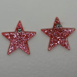 1 pair of Large star Glitter stud Earrings,  Kitsch Fun,  3.5 cm 35mm