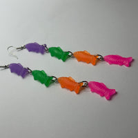 Extra long Fish earrings 14 Cm Long. Fun earrings