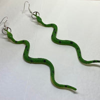 Long Snake earrings, shoulder duster,  large Halloween Earrings 12.5 Cm Long Fun.oversized