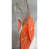 Pick fruit type, Huge silicone fruit earrings 13.5 cm long , lemon lime orange  , large Kitsch festival earrings