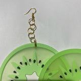 Pick fruit type, Huge silicone fruit earrings 13.5 cm long , lemon lime orange  , large Kitsch festival earrings