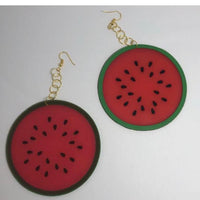 Pick fruit type, Huge silicone fruit earrings 13.5 cm long , lemon lime orange  , large Kitsch festival earrings