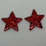 1 pair of Large star Glitter stud Earrings,  Kitsch Fun,  3.5 cm 35mm