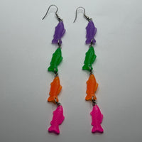 Extra long Fish earrings 14 Cm Long. Fun earrings