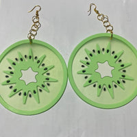 Pick fruit type, Huge silicone fruit earrings 13.5 cm long , lemon lime orange  , large Kitsch festival earrings