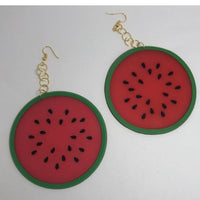 Pick fruit type, Huge silicone fruit earrings 13.5 cm long , lemon lime orange  , large Kitsch festival earrings