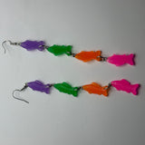 Extra long Fish earrings 14 Cm Long. Fun earrings