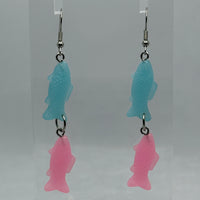 Fish earrings 7 Cm Long. Fun earrings