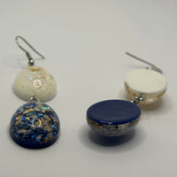 Glitter flake dome earrings, Charms Acrylic Earrings Kitsch Fun 8 cm Long..