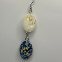 Glitter flake dome earrings, Charms Acrylic Earrings Kitsch Fun 8 cm Long..