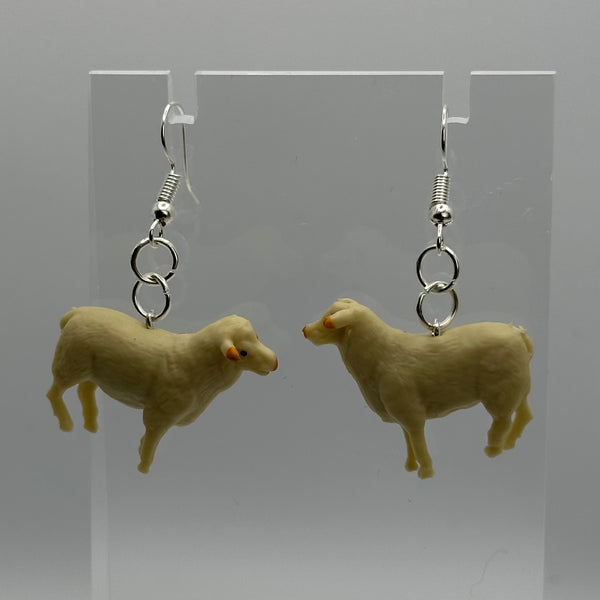 Medium Animal Earrings 5 Cm Long. Fun upcycled Toy earrings