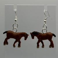 Medium Animal Earrings 5 Cm Long. Fun upcycled Toy earrings