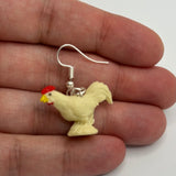 Medium Animal Earrings 5 Cm Long. Fun upcycled Toy earrings