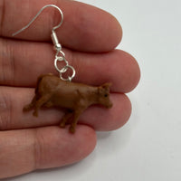 Medium Animal Earrings 5 Cm Long. Fun upcycled Toy earrings