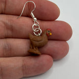 Medium Animal Earrings 5 Cm Long. Fun upcycled Toy earrings