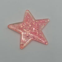 Lots of colours, small glitter star brooch 3.5cm , badge, pin . With Roll safety catch