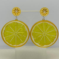 Kiwi stud Extra large Kitch fruit charm lemon slice stud earrings, 8cm long