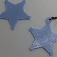 Large sheriff badge earrings, 6 cm long. made from acrylic