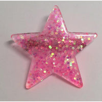 Lots of colours, small glitter star brooch 3.5cm , badge, pin . With Roll safety catch
