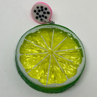 Kiwi stud Extra large Kitch fruit charm lemon slice stud earrings, 8cm long