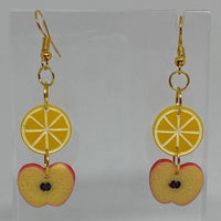 Small Fruit Salad Earrings ,Kitsch earrings on Hooks, 7 cm long. Kiwi watermelon