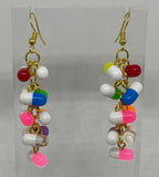 Rainbow Dangle waterfall pills earrings colour hooks, 7.5 cm long