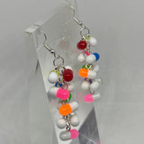 Rainbow Dangle waterfall pills earrings colour hooks, 7.5 cm long