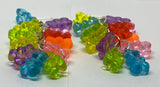 Rainbow gummy bear Dangle waterfall earrings colour hooks , 9 cm long ( 3.5 inches )